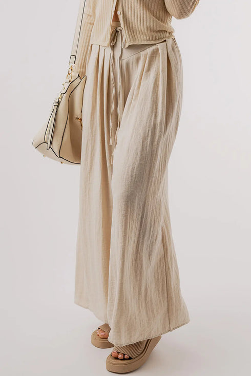 'Poet' Linen Wide Leg Pants - Celes Fashion